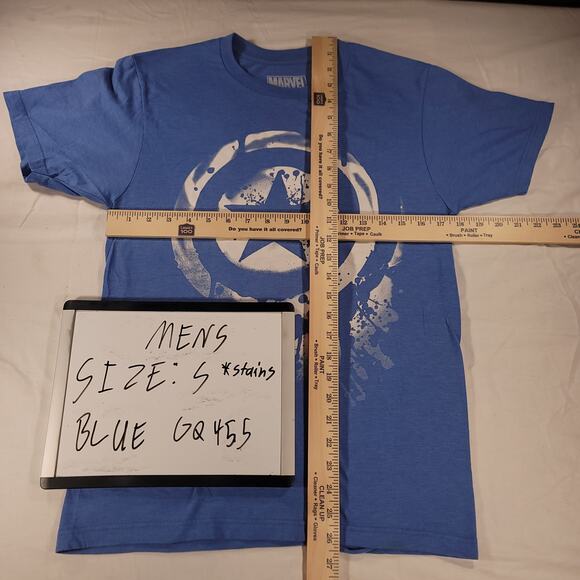 Marvel Captain America Graphic Short Sleeve Casual T Shirt Mens Size S Blue - Picture 6 of 9